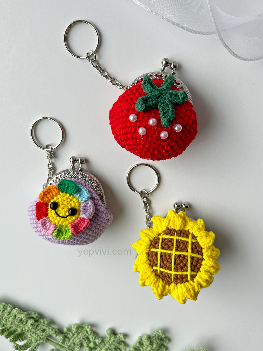 Finished hand crochet coin purse | Bear, Dog, Flower and other 10 styles| Gift ideas