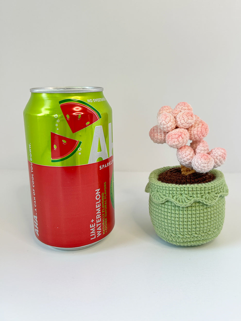 Finished Crochet flower in pot | Pink Succulents | Home Room, Office, Car Decoration | Gift