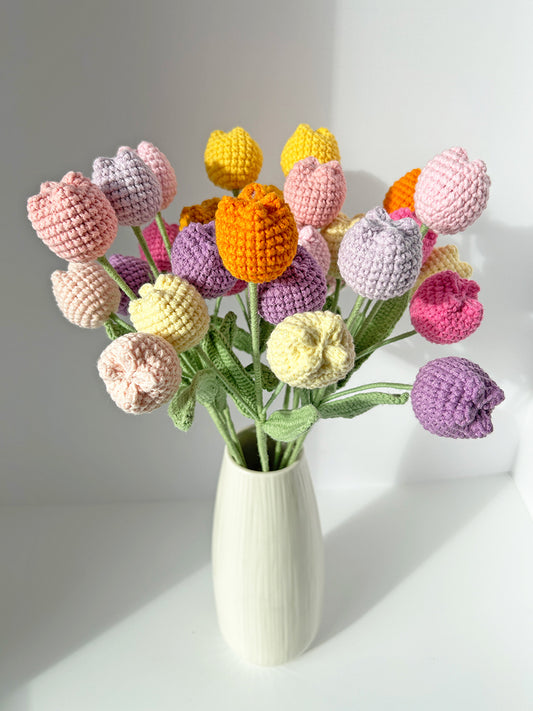 Finished Crochet Tulip|multi-head tulip|Crochet Flower Bouquet