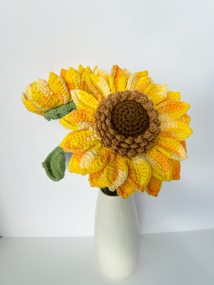 Finished Crochet sunflower Bouquet | Gift for mother, teacher, friends