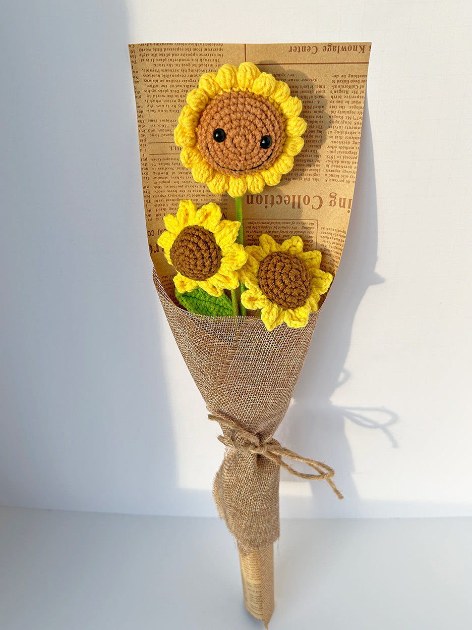 Finished Crochet sunflower Bouquet |small sunflower | Gift for mother, teacher, friends