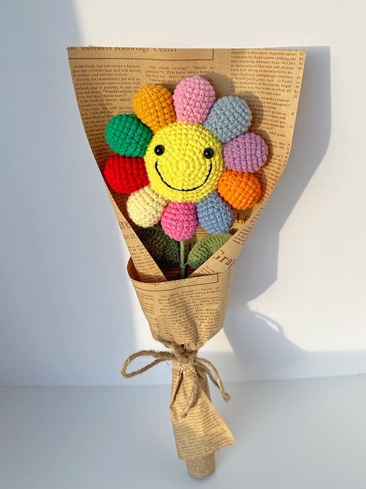 Finished Crochet Bouquet | Crochet Sunflower | Perfect Gift for Kids, Teachers & Friends