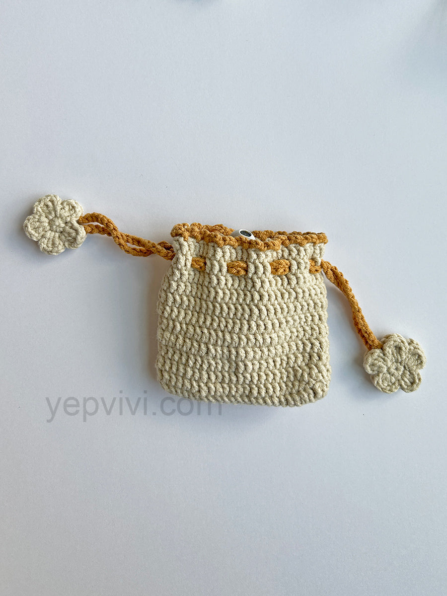 Finished hand crochet coin purse | Bear, grape | Gift ideas