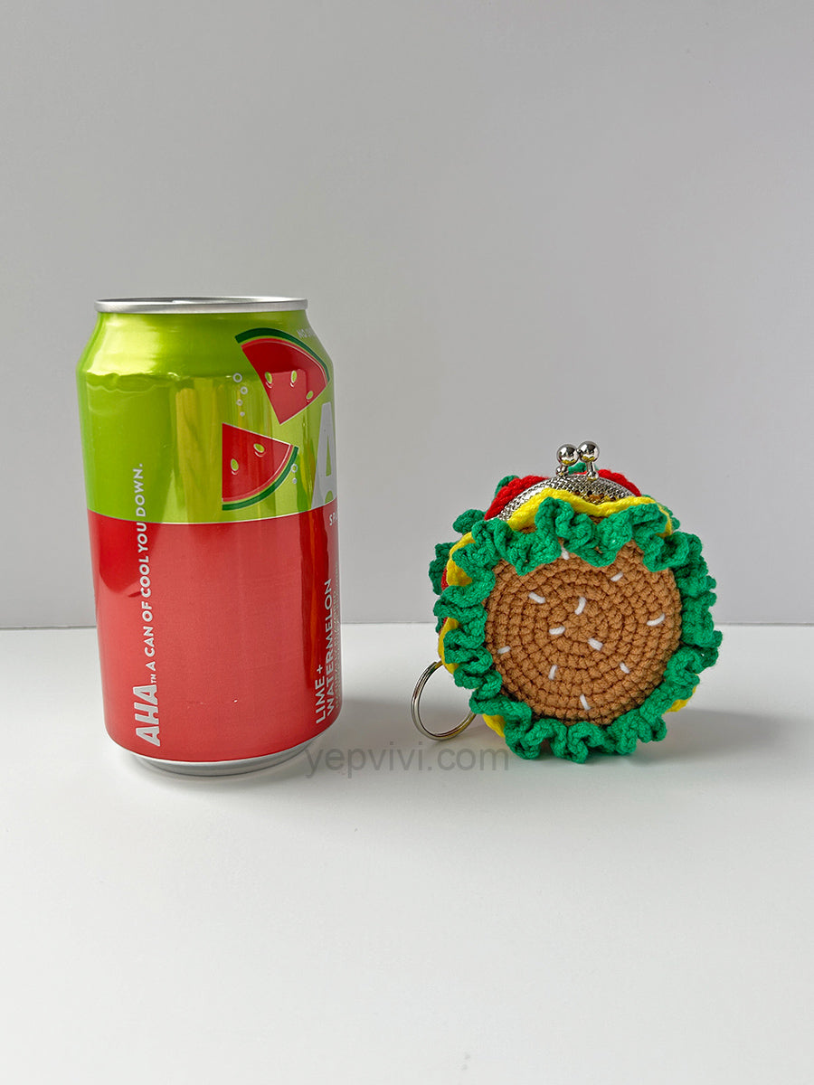 Finished hand crochet coin purse | hamburger | Gift ideas