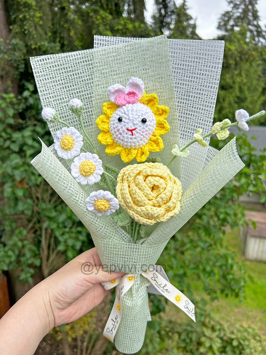 Finished Crochet Bouquet | Crochet sunflower, daisy, rose | Graduation Gift, Gift for friends, teachers, daughter