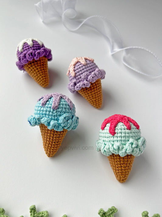 Finished hand crochet Key Chain | Ice cream | Gift ideas