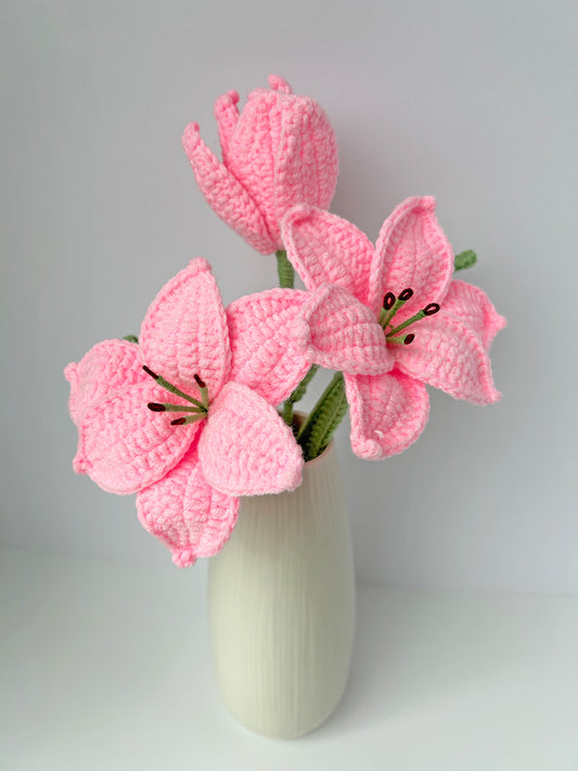 Finished Crochet Lily|multi-head lily|Crochet Flower Bouquet