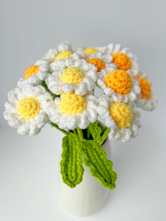 Finished Crochet Daisy|Crochet Flower Bouquet