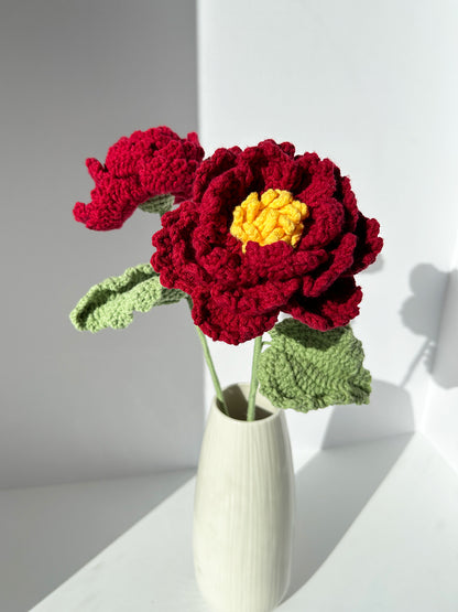 Finished Crochet Peony|Crochet Flower Bouquet