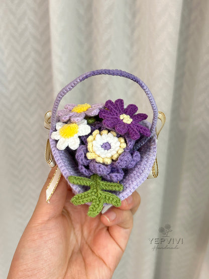 Finished Crochet flower in pot | Strawberry basket | Home Room, Office, Car Decoration | Gift