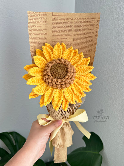 Forever single sunflower bouquet. 10 styles of sunflower. Unique handmade gift for teacher, friend, student.