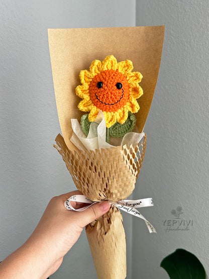 Forever single sunflower bouquet. 10 styles of sunflower. Unique handmade gift for teacher, friend, student.