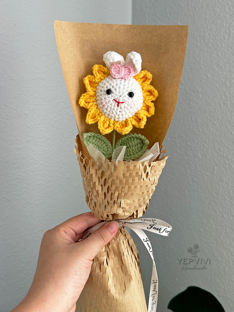 Forever single sunflower bouquet. 10 styles of sunflower. Unique handmade gift for teacher, friend, student.