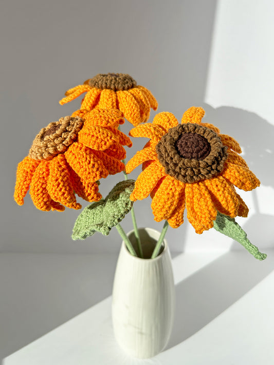 Finished Crochet sunflower|Specil crochet methed sunflower|Crochet Flower Bouquet