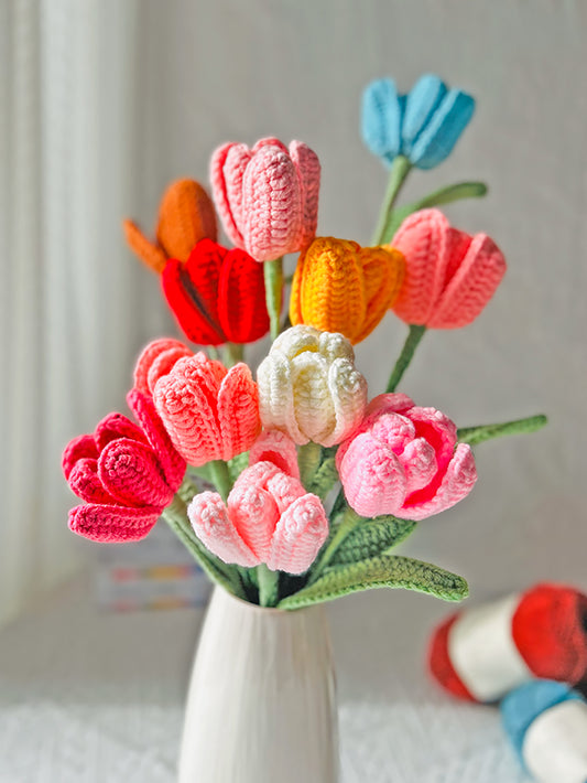 Finished Crochet Tulip|Crochet Flower Bouquet